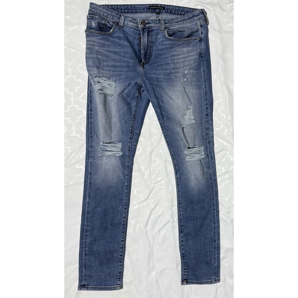 Monfrere Jeans Greyson Stretch Denim Pants Barcelona Wash Skinny Mens 36x32